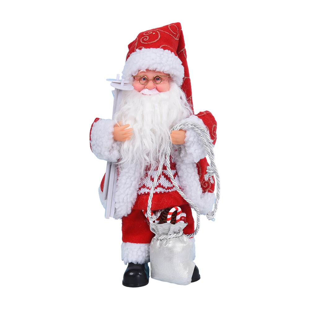 Skiing Santa Claus Figurine