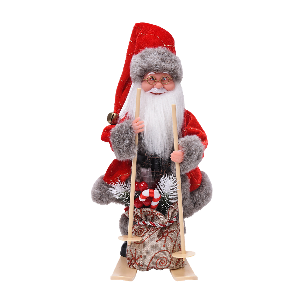 Skiing Santa Claus Figurine